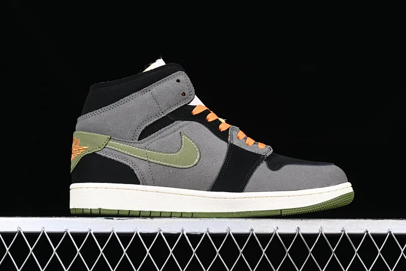 All categories Air Jordan Jordan series basketball shoes Air Jordan 1 Mid Air Jordan 1 Mid SE "Craft" AJ1 Joe 1 black coal gray China casual sneakers FD6817-003